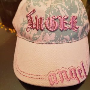 Pink Embroidered "Angel" Baseball Cap